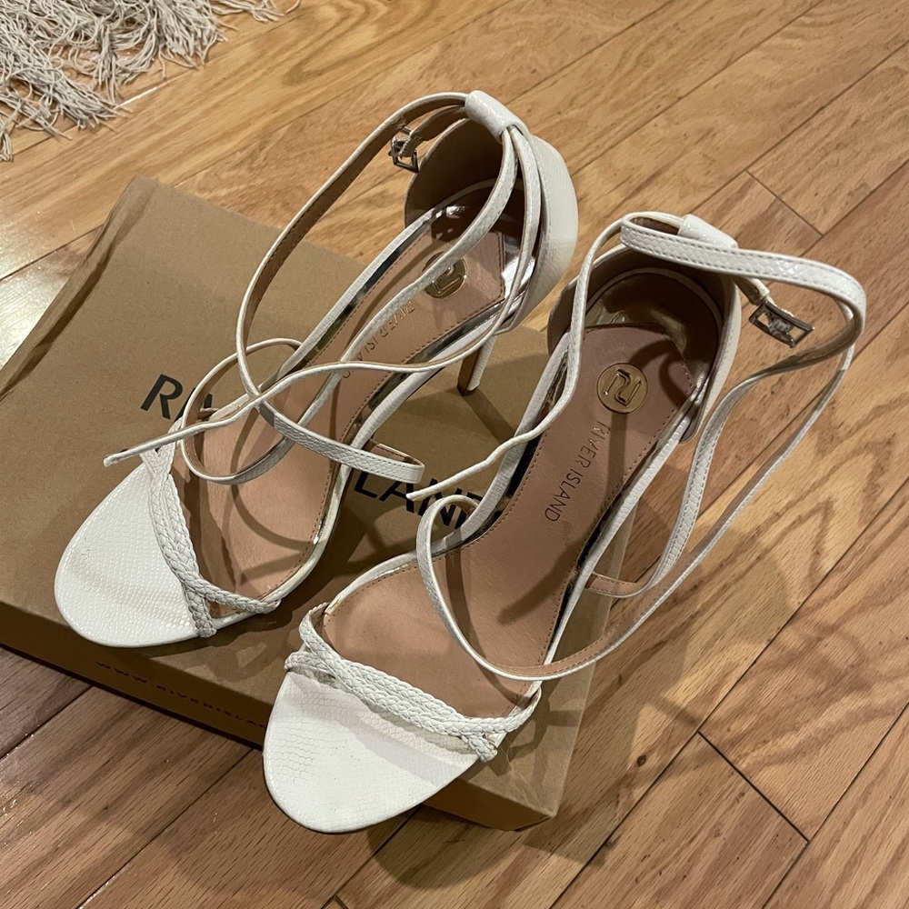 River Island white sandals